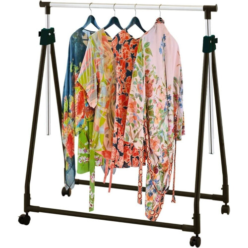 Heavy Duty Clothes Rail Rack Hanging Adjustable Foldable Collapsible Wheel Stand 2