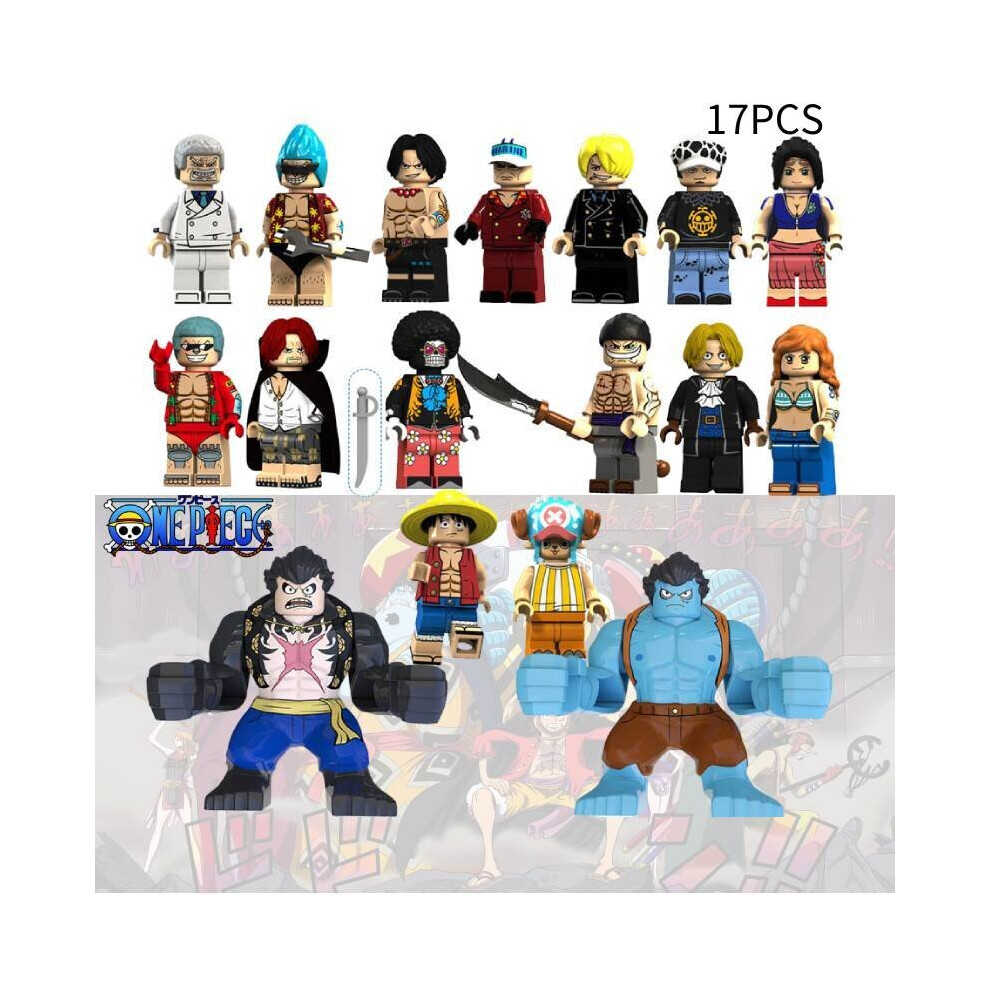 One Piece 17pcs Building Block Set Minifigures Diy Puzzle Toys Kids Fans Gifts