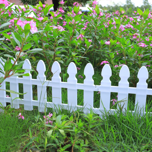 Living And Home Set of 4 Plastic Picket Garden Fence Path Border 2