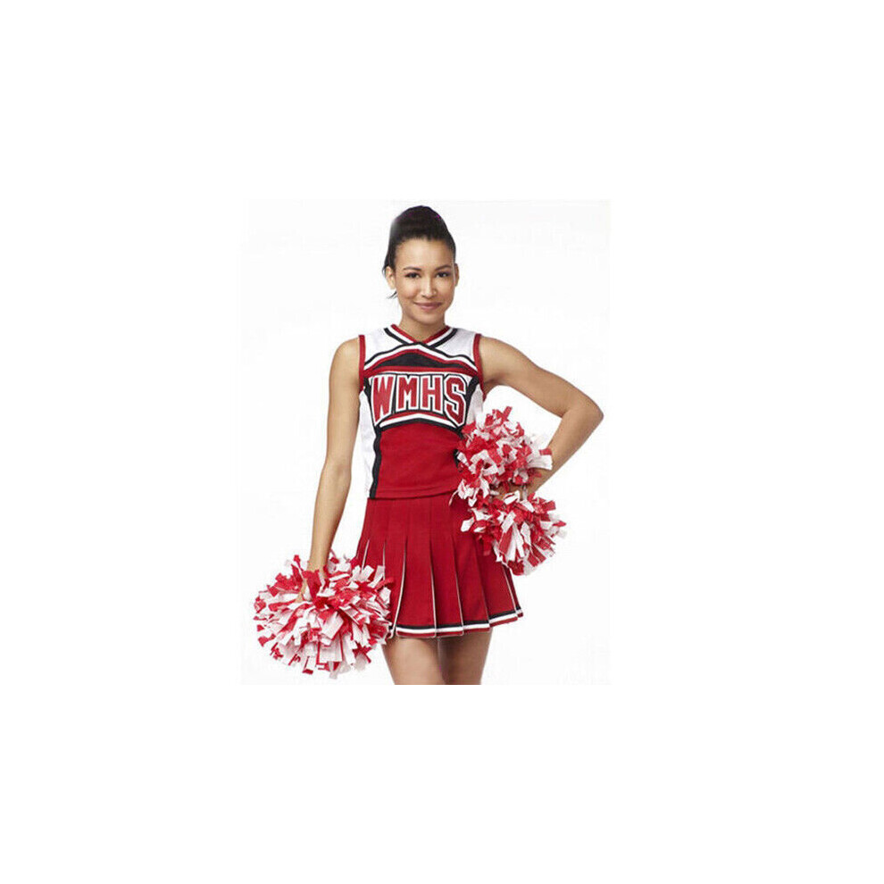 (M) Ladies Glee Cheerleader School Girl Fancy Dress Uniform Party Costume Outfit