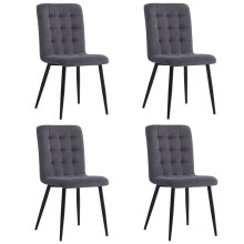 4Pcs Tufted Modern Armless Dining Chairs with Metal Legs