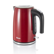 Red Cordless Electric Kettle 1.7L, 2200W, Rapid-Boil, Auto Shut-Off & Boil-Dry Protection, Flip-Top Lid, Removable Limescale Filter, Cord Storage