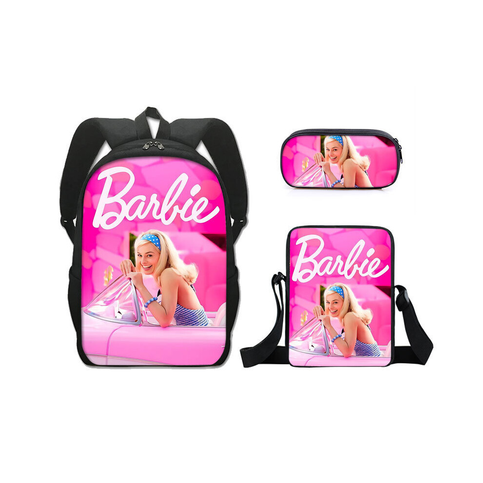(12) Barbie School Bag Backpack Three-piece Set-image-OPC-PCCNVYX-NEW