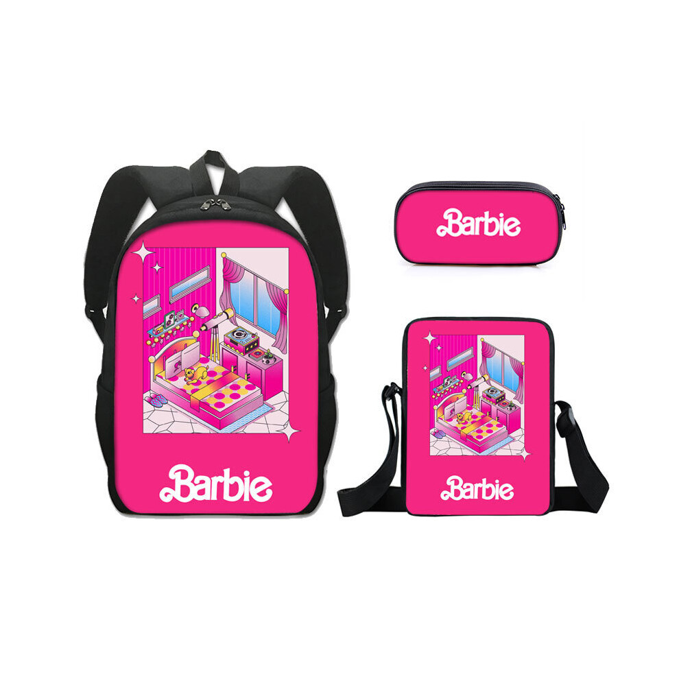 (6) Barbie School Bag Backpack Three-piece Set-image-OPC-PCCNVYQ-NEW