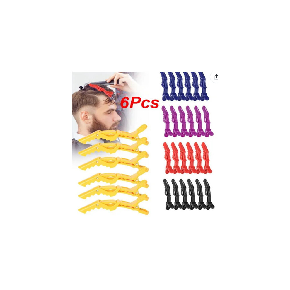 (Black) 6Pcs/pack Hairdressing Clamps Claw Clip Hair Salon