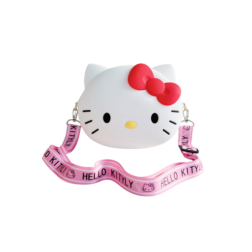 (White L) Leather Sanrio Pu Hello Kitty Mini Single Shoulder Bag Cartoon Crossbodybag Gift