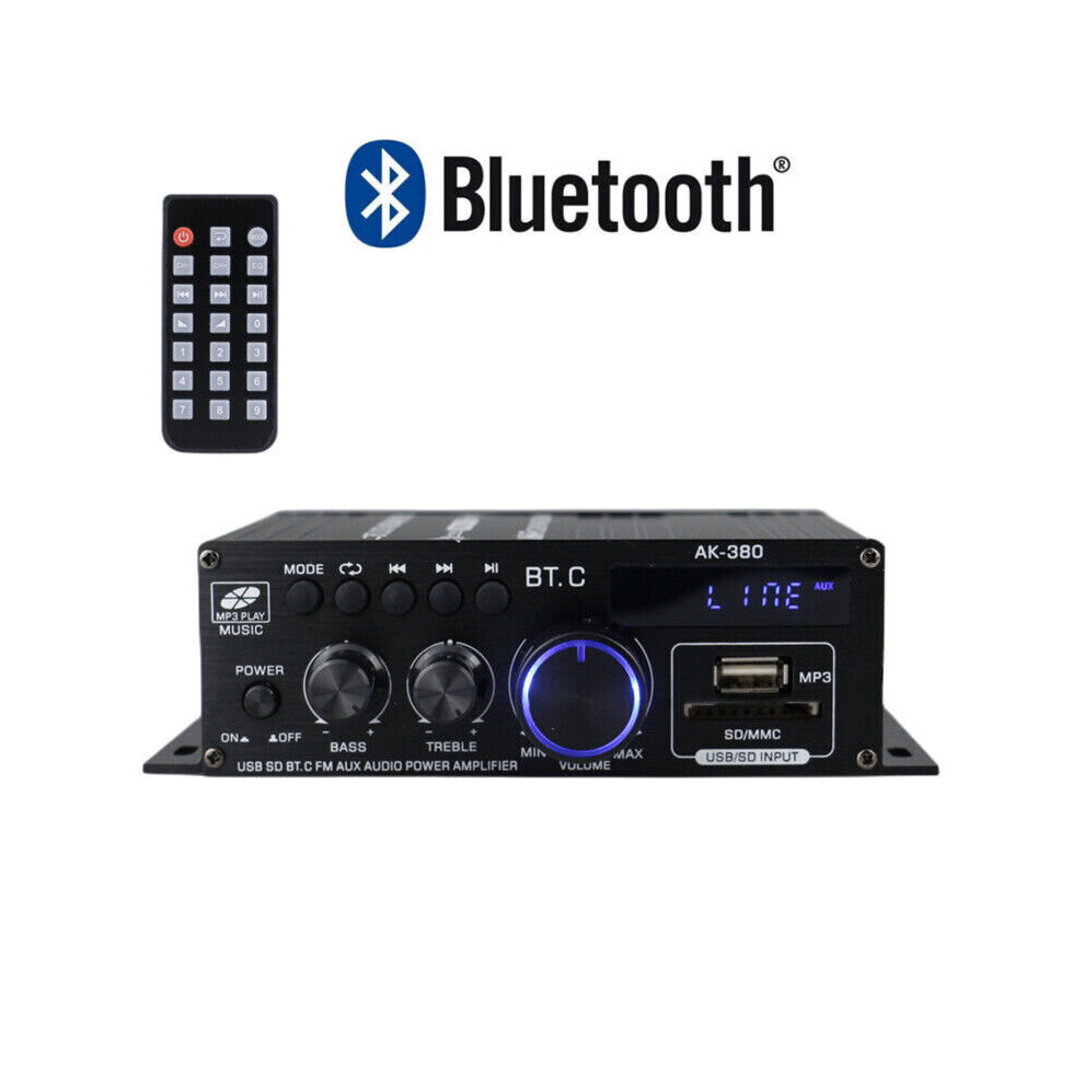 Mini Amplifier Bluetooth Stereo Audio 2 Channel High Fidelity FM Radio