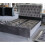 Plush velvet bedframe with crystal borders in a luxurious model 1