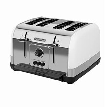 Morphy Richards Venture 240134 4 Slice Toaster White - Defrost, Reheat, Variable Browning, High Lift, Removable Crumb Tray