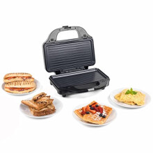 Salter EK2143FOUR XL 4-in-1 Snack Maker, Interchangeable Non-Stick Cooking Plates, Electric Omelette Cooker, Waffle Iron, Toastie Sandwich Toaster