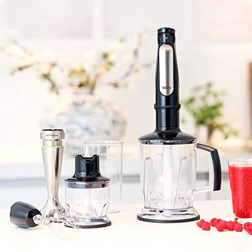Braun Braun House Hold MultiQuick 7 Black, MQ7045X Hand Blender, Mixer, ActiveBlade System, EasyClick Plus System, Splash Control 2