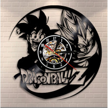 (With LED) Retro 3D Black Glue Clock Anime Seven Dragon Ball Sun Wukong Wall Clock Cartoon Decoration Wall Clock