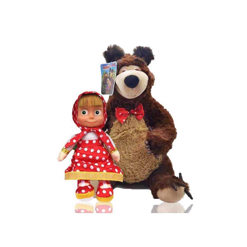 (One set (MASHA & THE BEAR)) Masha & The Bear 35CM Soft Toys BEAR Plush Toys