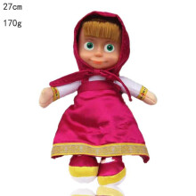 (27cm Masha Purple) Masha & The Bear 35CM Soft Toys BEAR Plush Toys