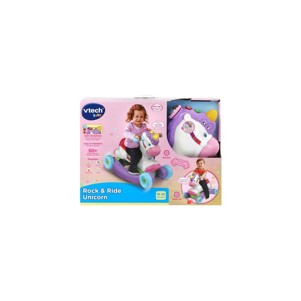 VTech Rock & Ride Unicorn With Melody Sounds & Lights for Kids