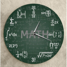 Mathematical design for wall clocks, art of mathematics and science, green wall decoration for home decor