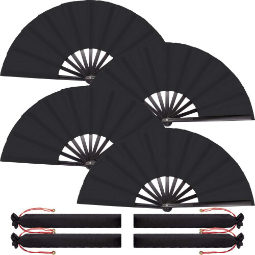 4Pack Folding Hand Fan for Performance, Dance, Decorations