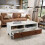 Costway Coffee Table Rectangular Sofa Side Table W/2 Drawers & 2 Storage Shelf 7