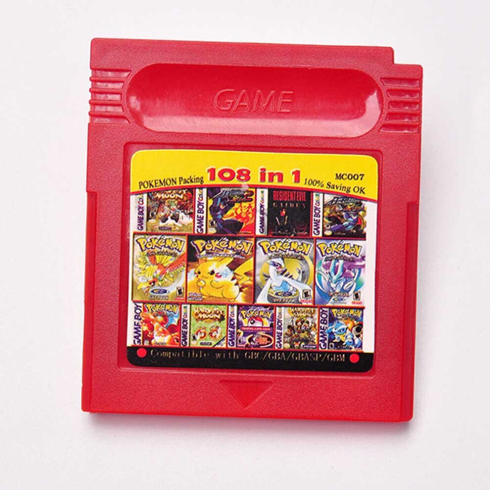 108 In 1 Pokemon Packing Video Game Cartridge For Gbc/Gba/Gbasp/Gbm 6901891008677