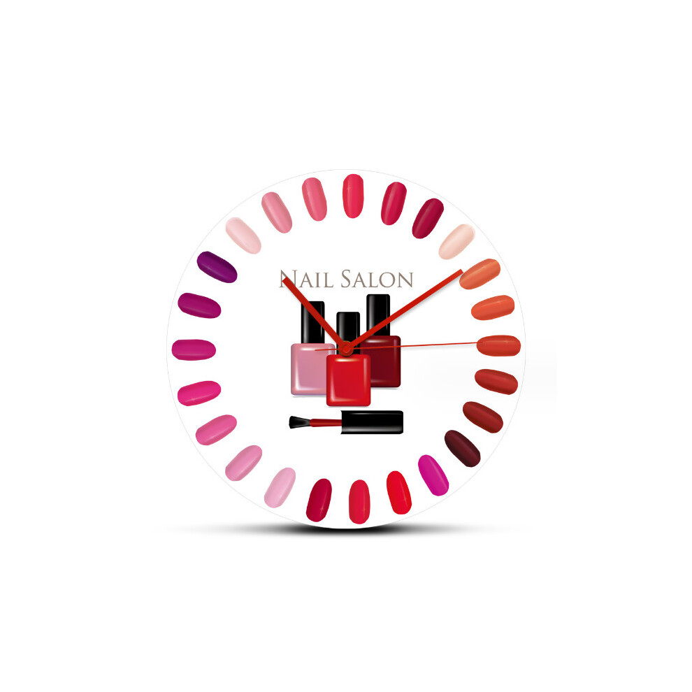 Beauty salon nail polish palette design Nail wall clock Loves beauty Beautiful girl studio Decorative art clock