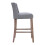 Living And Home (Light Grey) Rustic Set of 2 Bar Stools Linen Tufted with Wood Legs 3