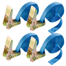 AREBOS 4x Tensioning Straps Lashing Straps with Ratchet Tensioning Straps 6 m, 800 kg, 25 mm