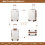 (Cream) 3Pcs 19+24+28 Inch ABS Hard Shell Suitcase Set With Spinner 4 Wheels 7