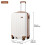 (Cream) 3Pcs 19+24+28 Inch ABS Hard Shell Suitcase Set With Spinner 4 Wheels 8