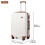 (Cream) 3Pcs 19+24+28 Inch ABS Hard Shell Suitcase Set With Spinner 4 Wheels 9