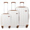 (Cream) 3Pcs 19+24+28 Inch ABS Hard Shell Suitcase Set With Spinner 4 Wheels 2