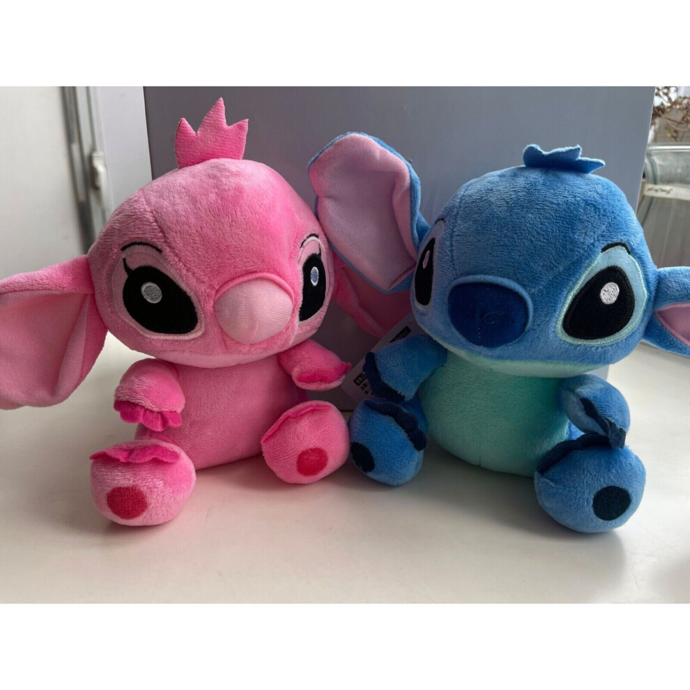 (  Blue+Pink) Lilo and Stitch Plush Toy Soft Kids Birthday Gift 20cm