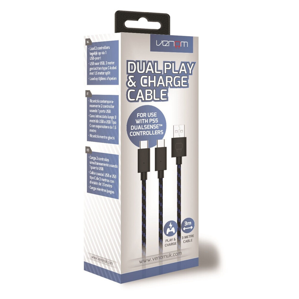 Venom Dual Output Play & Charge Cable