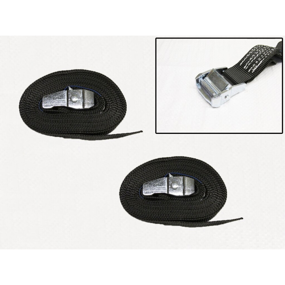 Cambuckle Tie Down Straps Black 35Mm 700Kg 5M X2 (Lashing Strap Secure Hold Cam) 600988501959
