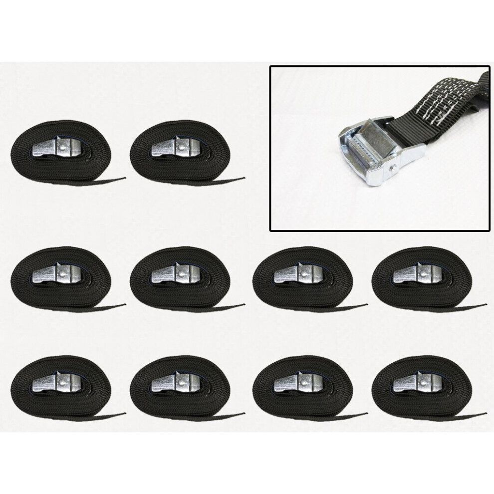 Cambuckle Tie Down Straps Black 35Mm 700Kg 5M X10 (Lashing Strap Secure Hold Cam) 600988501973