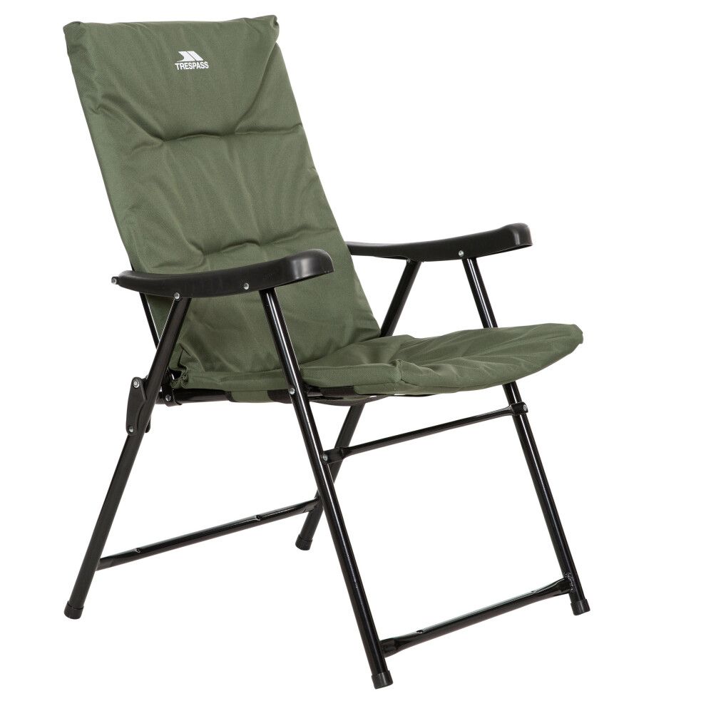 Trespass (Each, Olive) Folding Deck Chair Padded Garden Paddy Green