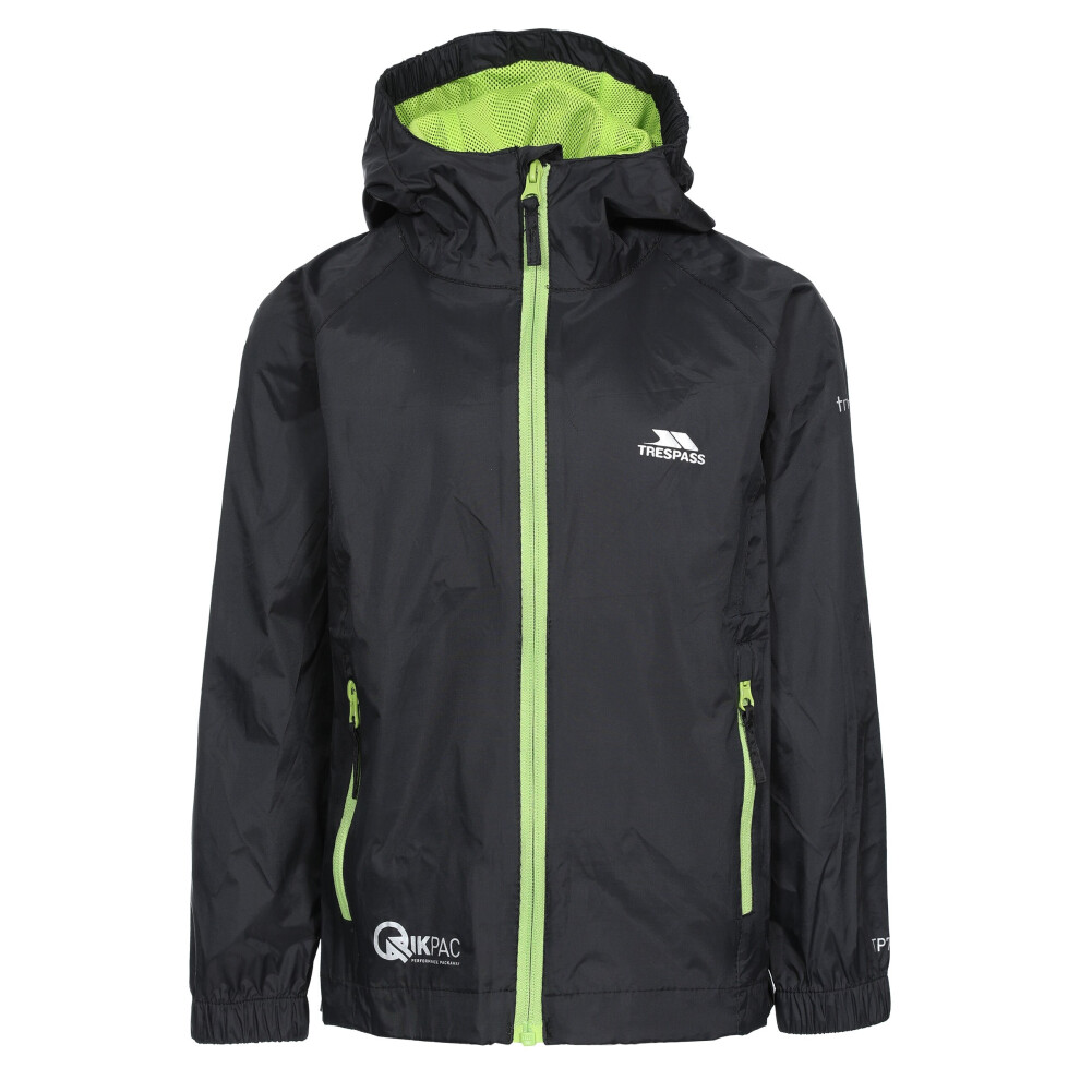 Trespass (2-3 Years, Black) Qikpac Kids Waterproof Jacket