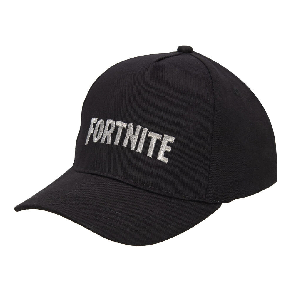 FORTNITE Baseball cap for Boys, Quality Made Boys Hat and Fitted cap, Flatbrim Baseball Hat with Sleek Design Black Silver