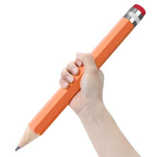 BUSHIBU Holz-Jumbo-Bleistifte fr Requisiten/Geschenke/Dekor 35,6 cm (14 Zoll) lustiger groer Bleistift mit Kappe (Orange-Rot) fr Schulen und Zuh