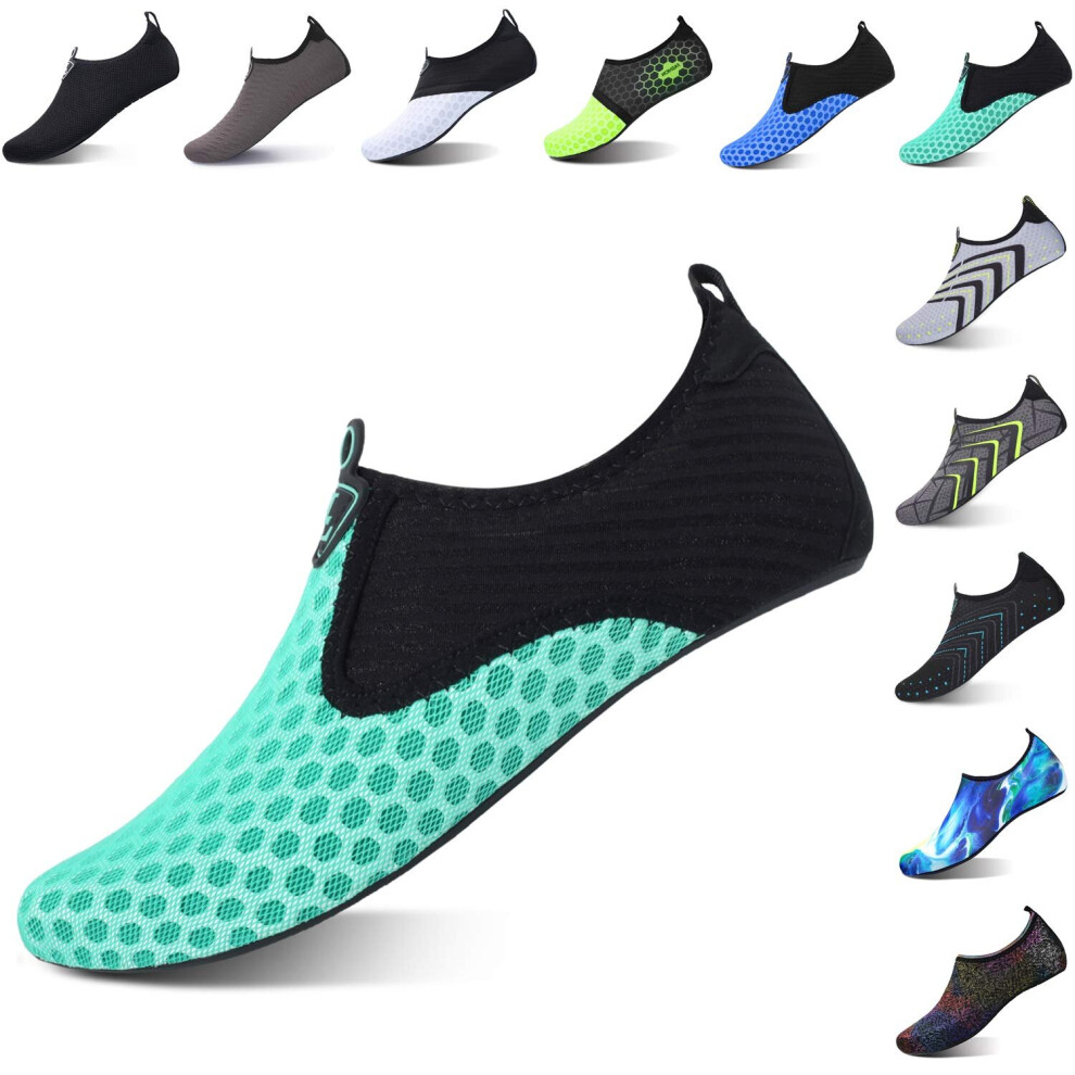L-RUN Womens Beach Swim Shoes Wading Shoes Dot_Blue S(W:45-55,M:3-4)=EU35-36