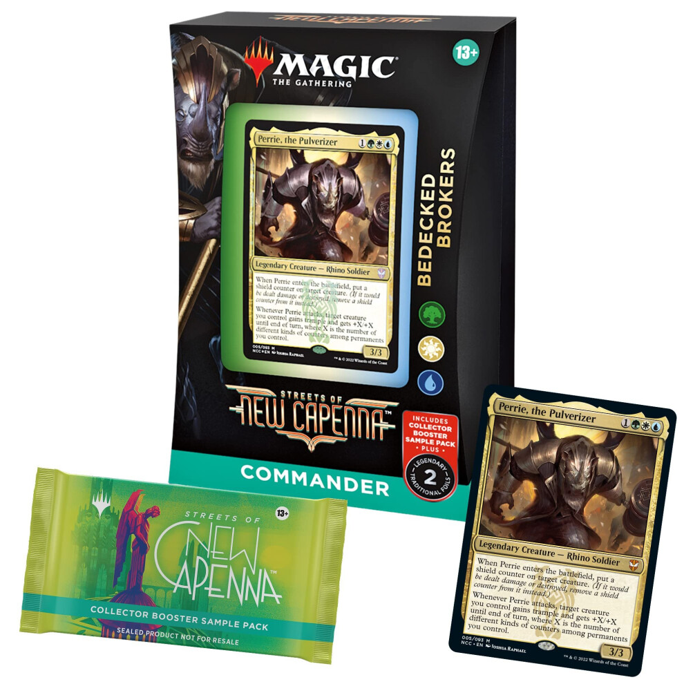 Magic The gathering Streets of New capenna commander Deck - Bedecked Brokers + collector Booster Sample Pack