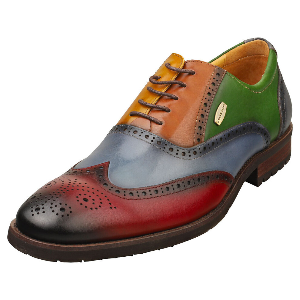 (10) Laura Vita Antonin Mens Smart Shoes in Red Multicolour