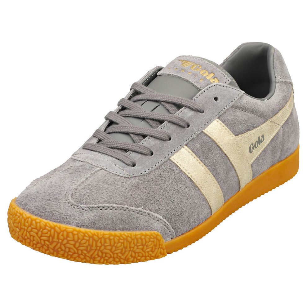 (5) Gola Harrier Mirror Womens Classic Trainers In Ash Gold