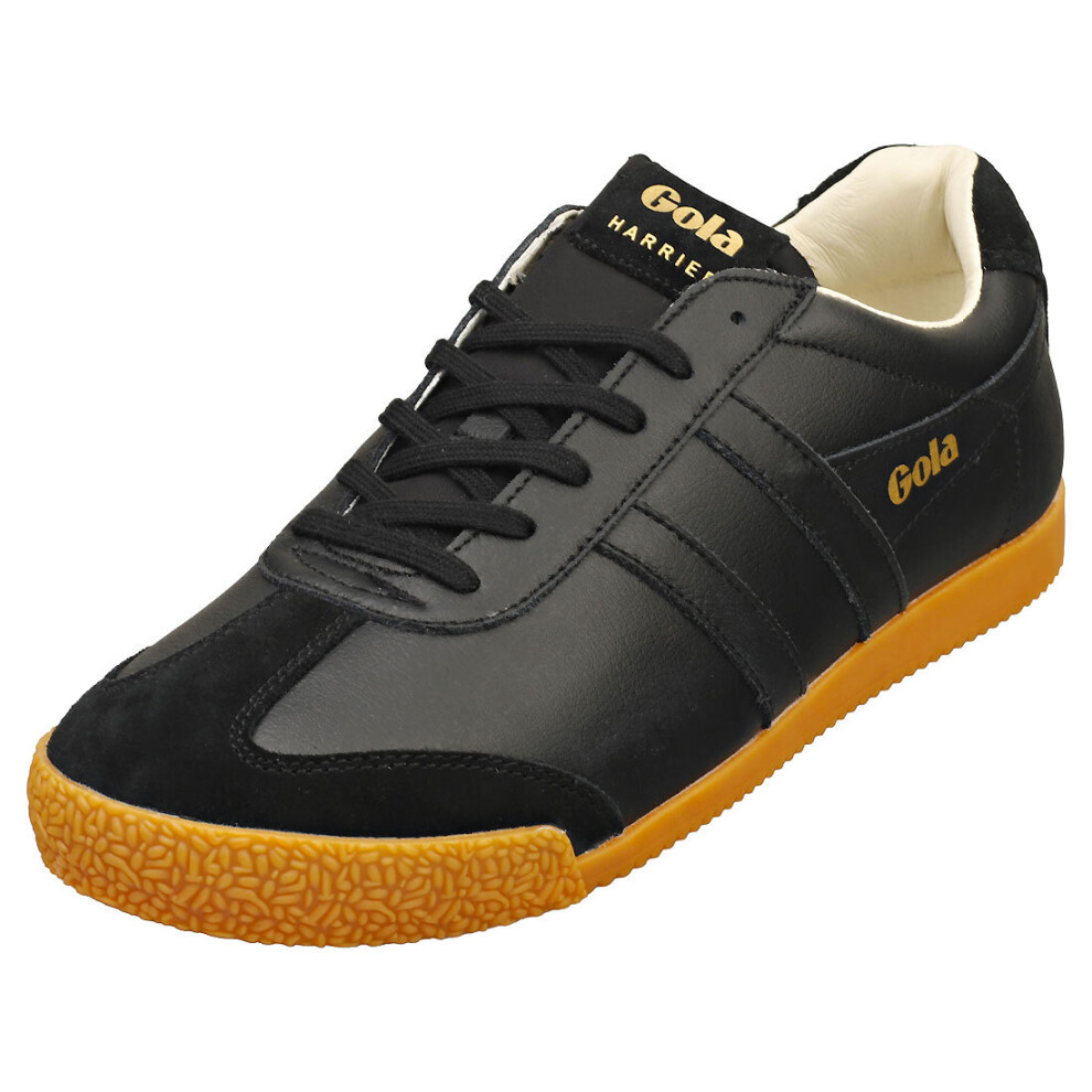 (8) Gola Harrier 001 Mens Classic Trainers in Black Gum