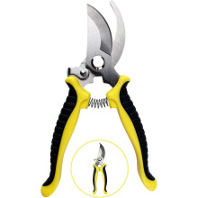 Garden Pruning Shears, Non-Slip Scissors with Locking Handle, Professional Repair Garden Flower Branch Shears, for Trimming Gardens, Shrubs(Yellow)