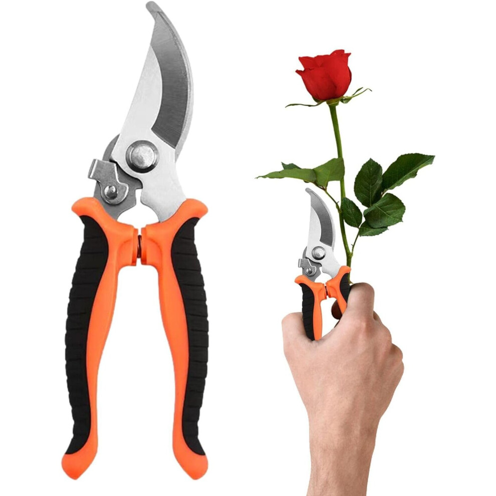 Tianfu Steel Garden Secateurs - Heavy Duty Hand Pruner - Garden Secateurs - Flower Cutters, Florist Scissors, Gardening Tools