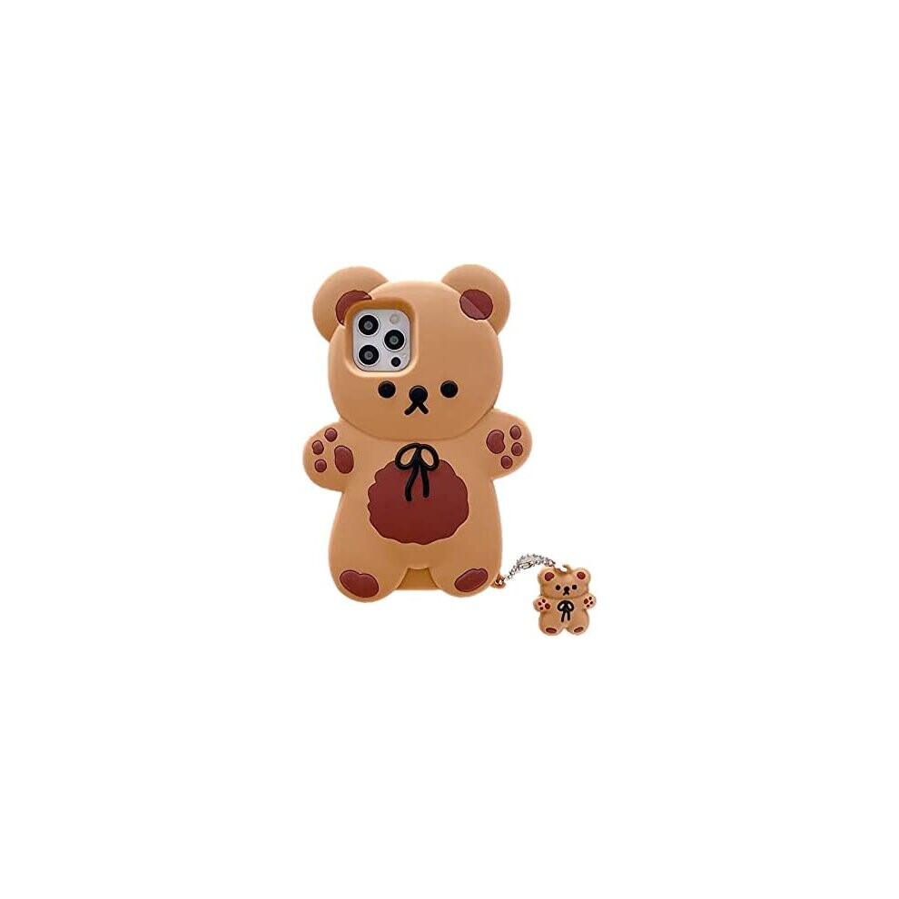 Ultra-Thick Soft Silicone Case For Apple Iphone 13 Pro Max Teddy Bear With Charm Keychain, Cute And Funny, Adorable Kawaii! 7770197700788