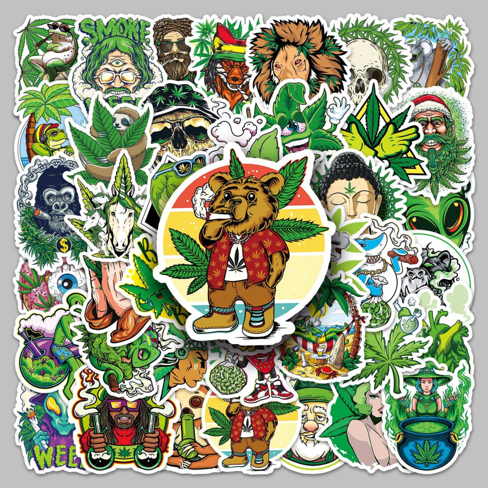 Tianfu 50 Pieces Of "Creative Trend Style" Graffiti Vinyl Waterproof Stickers For Laptops, Mobile Phones, Skateboards, Luggage, Water Bottles Green
