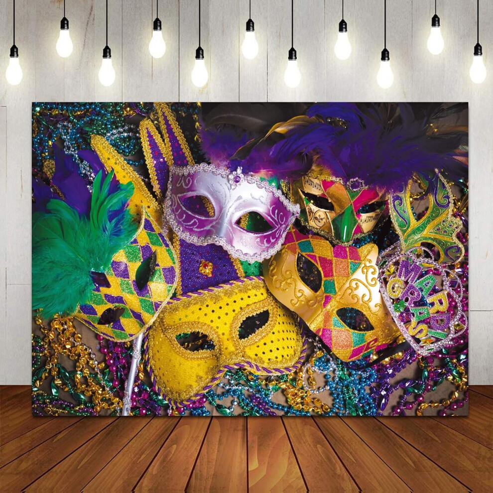 6X4ft Venetian Mardi Gras Backdrop Carnival Masquerade Photography Backgrounds Mask Colorful Backdrop Party Decoration 7770197689045