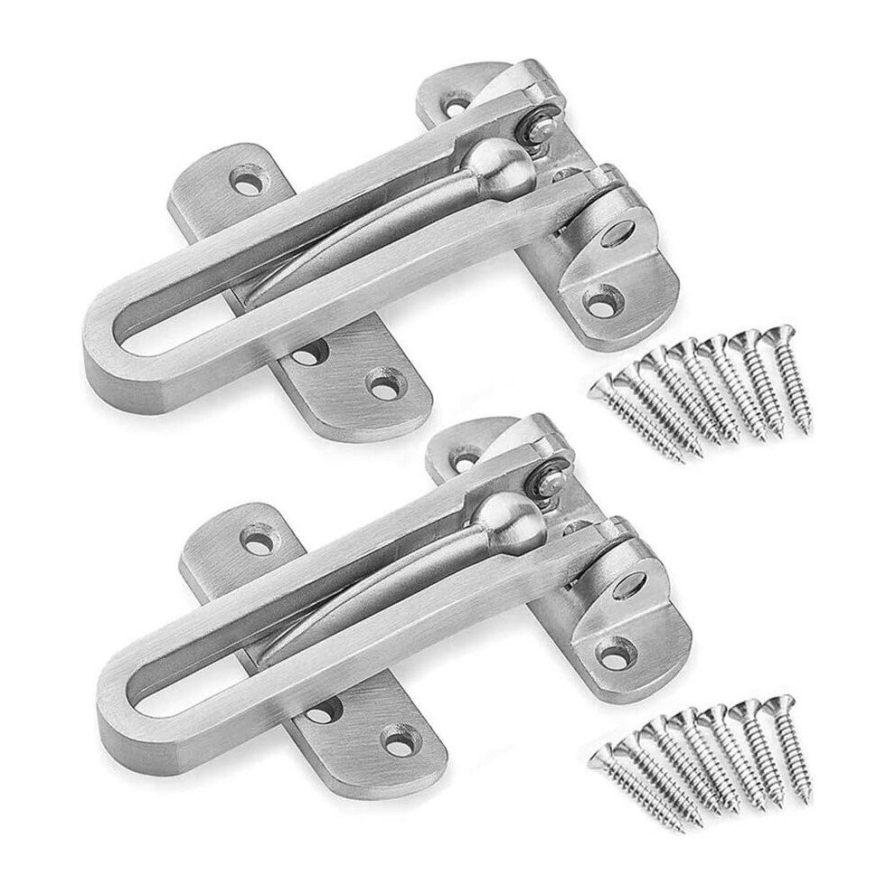 2Pack Security Door Latch Steel Window Guard Lock Front Door Without Chain Latch Lock For Window Door, Prevent Forced Entry 7770197694186