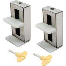 1pcs Window Latches Sliding Door Patio Retractor Block Bay Window Sliding Lock Sliding Door Lock Restrictor with Key for Kids Baby Safety-Silver